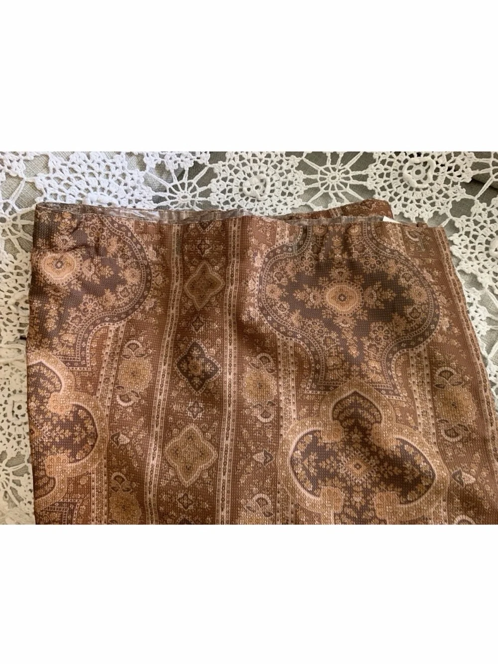 Vintage Elegant Paisley Shower Curtain in Copper Brown - 64” W x 70” L
